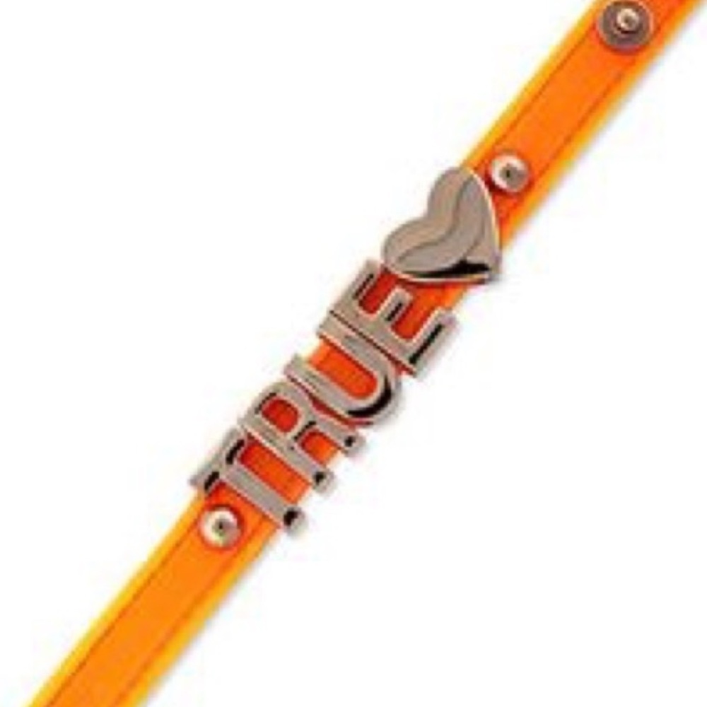 BCBG “TRUE” Silicone Affirmation Buckle Strap Bracelet